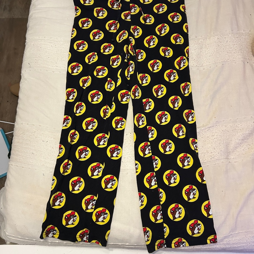 Black Pajama Pants with Cartoon Print